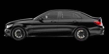 Modern araba arka planda izole edilmiş. 3d görüntüleme - illüstrasyon