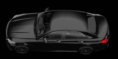 Modern araba arka planda izole edilmiş. 3d görüntüleme - illüstrasyon