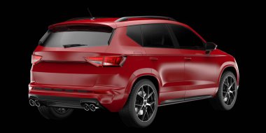 Modern araba arka planda izole edilmiş. 3d görüntüleme - illüstrasyon