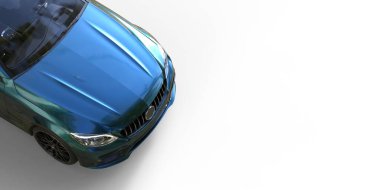 Modern araba arka planda izole edilmiş. 3d görüntüleme - illüstrasyon