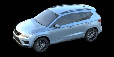 Modern araba arka planda izole edilmiş. 3d görüntüleme - illüstrasyon