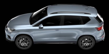 Modern araba arka planda izole edilmiş. 3d görüntüleme - illüstrasyon