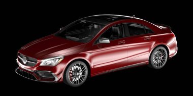 Modern araba arka planda izole edilmiş. 3d görüntüleme - illüstrasyon