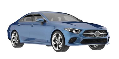 Modern araba arka planda izole edilmiş. 3d görüntüleme - illüstrasyon