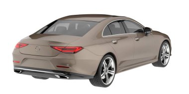 Modern araba arka planda izole edilmiş. 3d görüntüleme - illüstrasyon