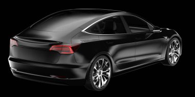 Modern araba arka planda izole edilmiş. 3d görüntüleme - illüstrasyon