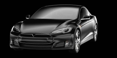 Modern araba arka planda izole edilmiş. 3d görüntüleme - illüstrasyon