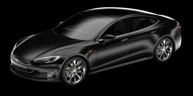 Modern araba arka planda izole edilmiş. 3d görüntüleme - illüstrasyon