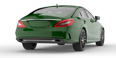 Modern araba arka planda izole edilmiş. 3d görüntüleme - illüstrasyon