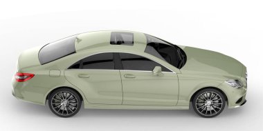 Modern araba arka planda izole edilmiş. 3d görüntüleme - illüstrasyon