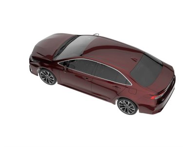 Modern araba arka planda izole edilmiş. 3d görüntüleme - illüstrasyon