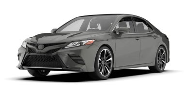 Modern araba arka planda izole edilmiş. 3d görüntüleme - illüstrasyon