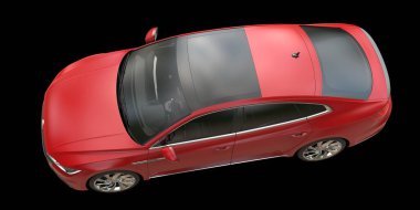 Modern araba arka planda izole edilmiş. 3d görüntüleme - illüstrasyon