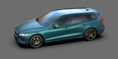 Modern araba arka planda izole edilmiş. 3d görüntüleme - illüstrasyon