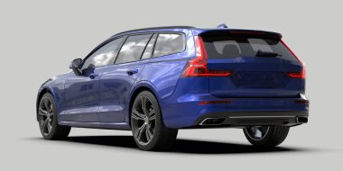 Modern araba arka planda izole edilmiş. 3d görüntüleme - illüstrasyon