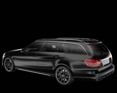 Arka planda izole edilmiş gerçekçi bir araba. 3d görüntüleme - illüstrasyon