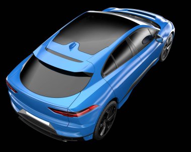 Arka planda izole edilmiş gerçekçi bir araba. 3d görüntüleme - illüstrasyon