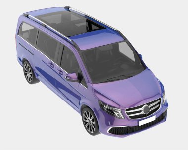 Modern araba arka planda izole edilmiş. 3d görüntüleme - illüstrasyon