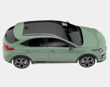 Modern araba arka planda izole edilmiş. 3d görüntüleme - illüstrasyon