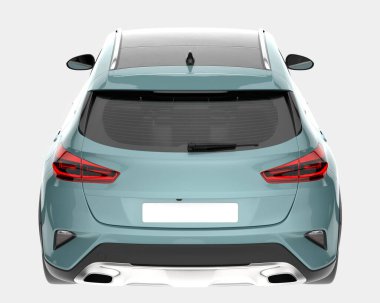 Modern araba arka planda izole edilmiş. 3d görüntüleme - illüstrasyon