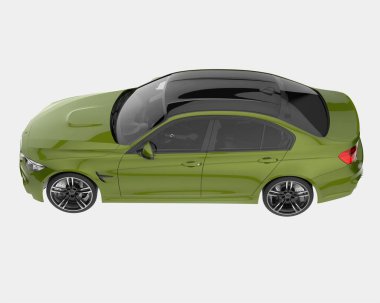 Modern araba arka planda izole edilmiş. 3d görüntüleme - illüstrasyon