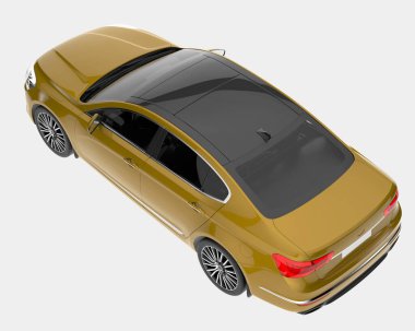 Arka planda elektrikli araba var. 3d görüntüleme - illüstrasyon