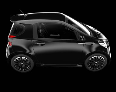 Arka planda elektrikli araba var. 3d görüntüleme - illüstrasyon