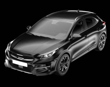 Arka planda elektrikli araba var. 3d görüntüleme - illüstrasyon