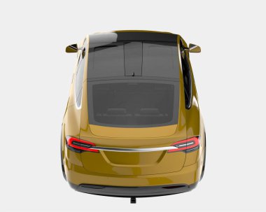 Modern araba arka planda izole edilmiş. 3d görüntüleme - illüstrasyon