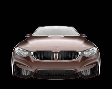 Modern araba arka planda izole edilmiş. 3d görüntüleme - illüstrasyon