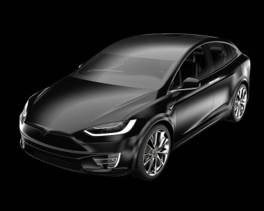 Modern araba arka planda izole edilmiş. 3d görüntüleme - illüstrasyon