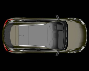 Modern araba arka planda izole edilmiş. 3d görüntüleme - illüstrasyon