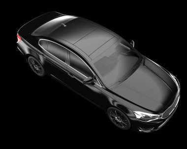 Modern araba arka planda izole edilmiş. 3d görüntüleme - illüstrasyon