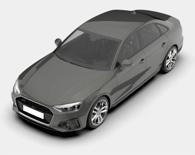 Modern araba arka planda izole edilmiş. 3d görüntüleme - illüstrasyon