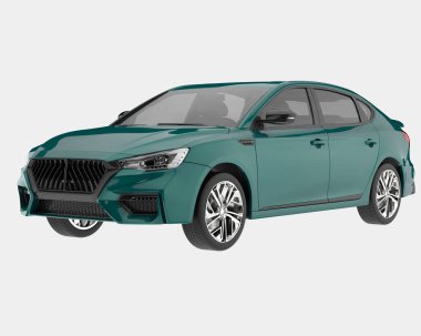 Modern araba arka planda izole edilmiş. 3d görüntüleme - illüstrasyon