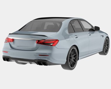 Modern araba arka planda izole edilmiş. 3d görüntüleme - illüstrasyon