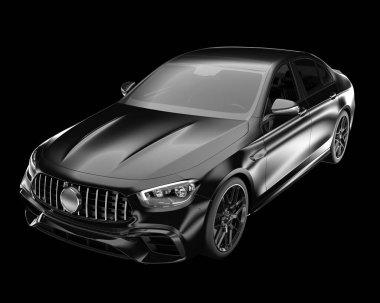 Modern araba arka planda izole edilmiş. 3d görüntüleme - illüstrasyon