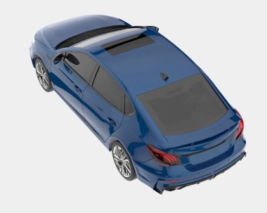 Modern araba arka planda izole edilmiş. 3d görüntüleme - illüstrasyon