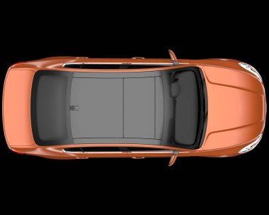 Modern araba arka planda izole edilmiş. 3d görüntüleme - illüstrasyon