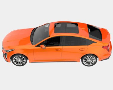 Modern araba arka planda izole edilmiş. 3d görüntüleme - illüstrasyon