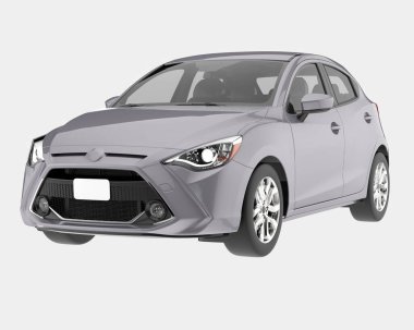 Modern araba arka planda izole edilmiş. 3d görüntüleme - illüstrasyon