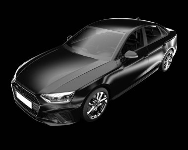 Modern araba arka planda izole edilmiş. 3d görüntüleme - illüstrasyon