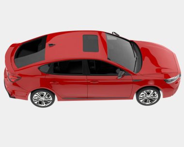Modern araba arka planda izole edilmiş. 3d görüntüleme - illüstrasyon