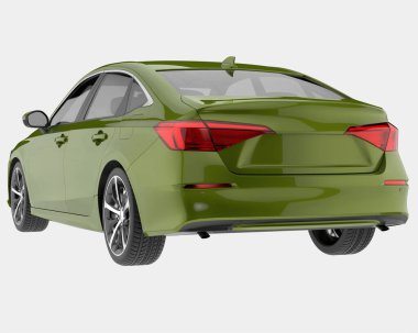 Modern araba arka planda izole edilmiş. 3d görüntüleme - illüstrasyon