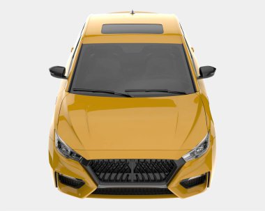 Modern araba arka planda izole edilmiş. 3d görüntüleme - illüstrasyon