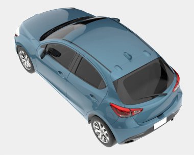 Modern araba arka planda izole edilmiş. 3d görüntüleme - illüstrasyon