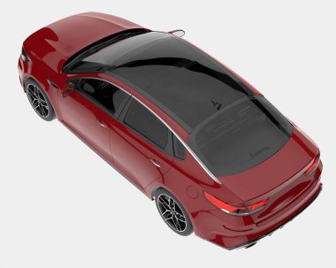 Modern araba arka planda izole edilmiş. 3d görüntüleme - illüstrasyon