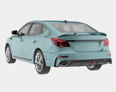 Modern araba arka planda izole edilmiş. 3d görüntüleme - illüstrasyon