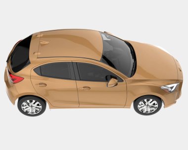 Modern araba arka planda izole edilmiş. 3d görüntüleme - illüstrasyon