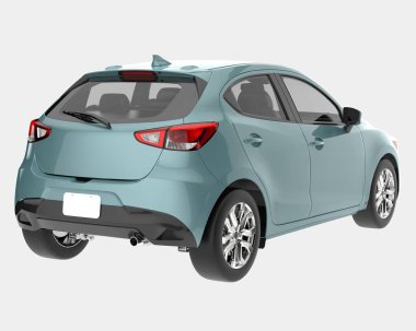 Modern araba arka planda izole edilmiş. 3d görüntüleme - illüstrasyon